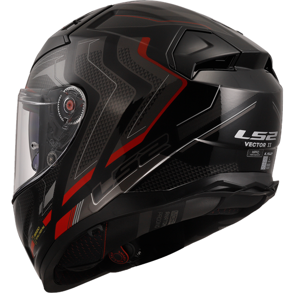 LS2 FF811 VECTOR II ALIZER BLACK RED-06 - Image 2